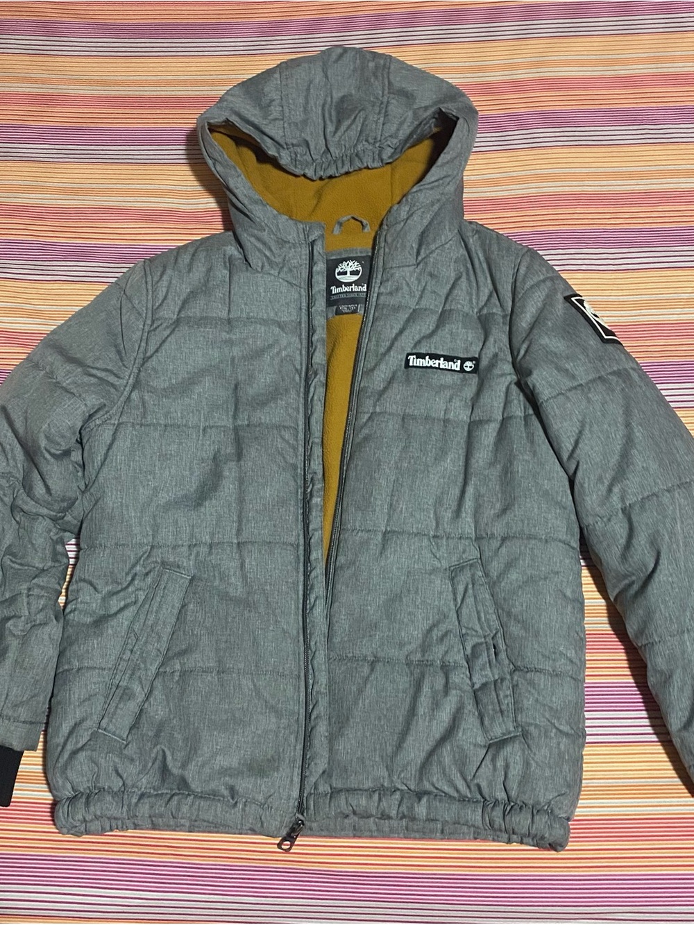 Timberland Gray Hooded Kids Puffer